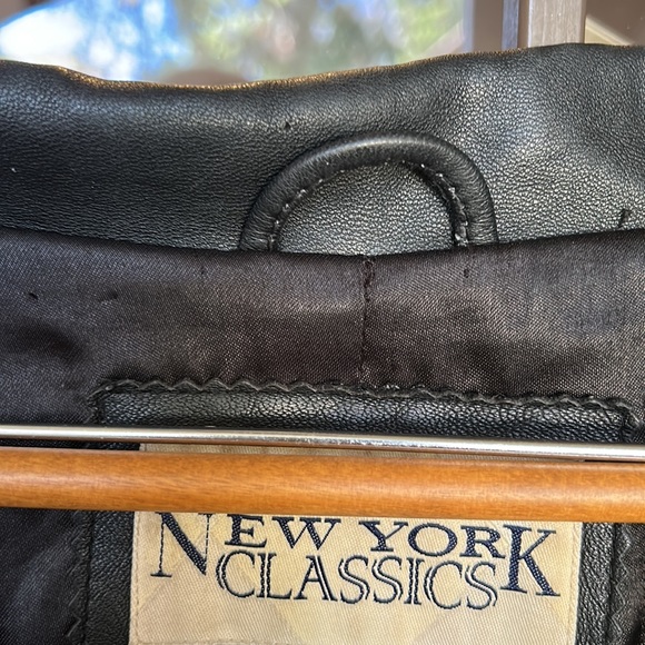 Leather BLAZER Jacket Plus 26-28W, NEW YORK CLASSIC, lined with side pockets - Picture 8 of 8
